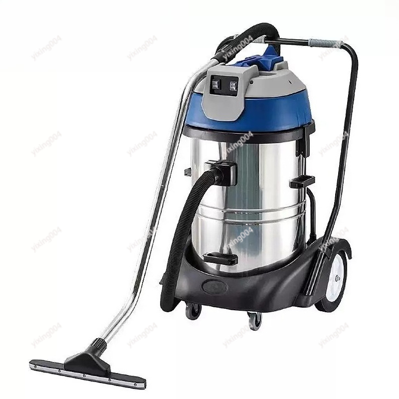 Wet Dry Vacuum 60L - เครื่องดูดฝุ่นแบบเปียกและแห้ง 60 ลิตร พร้อมโครงรถเข็น สำหรับทำความสะอาดในอุตสาหกรรม โรงแรม