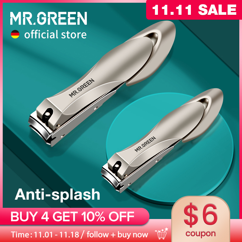 Escalator Cleaning Machine - MR.สีเขียวเล็บ Clippers สแตนเลส Anti Splash เครื่องตัดเล็บมือเล็บเครื่องมือ