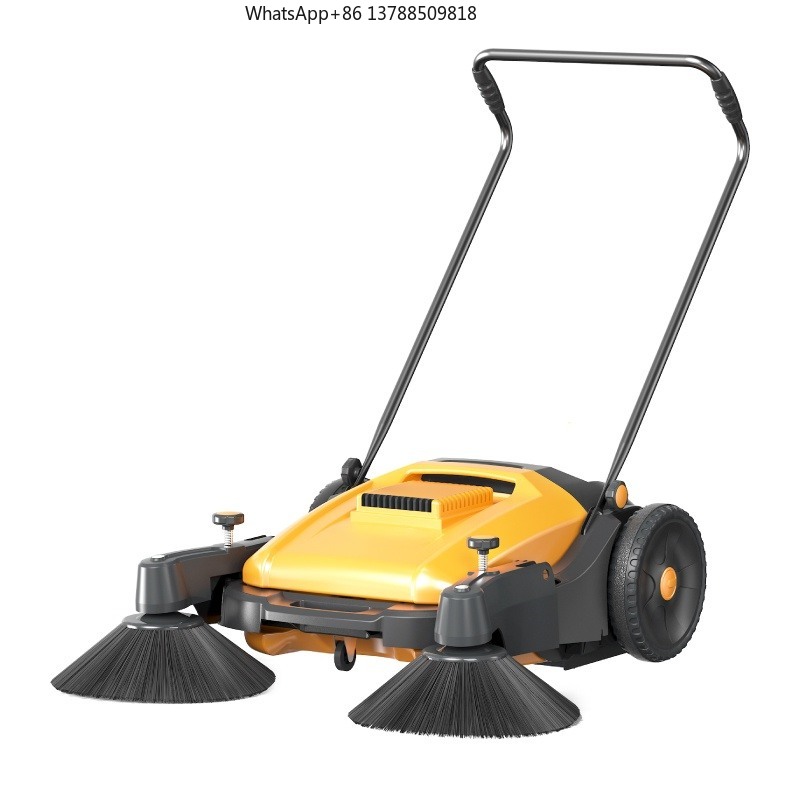 Floor Sweeper Machine Manual - เครื่องกวาดพื้นแบบเข็นมือขนาดเล็กสำหรับงานอุตสาหกรรม พร้อมถังเก็บฝุ่น 55 ลิตร และแปรงไนลอน สำหรับร้านซ่อมเครื่องจักร