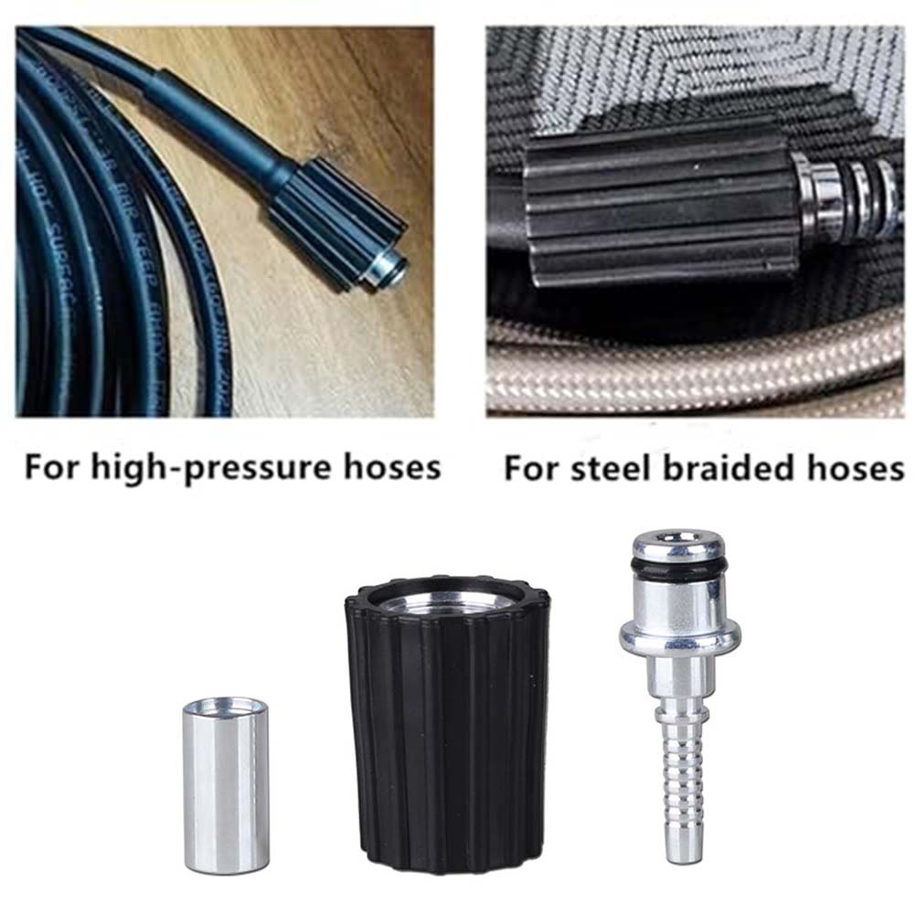 Pressure Washer 3000Psi - 3 ชิ้น/เซ็ต ชุดซ่อมข้อต่อสายยางเครื่องฉีดน้ำแรงดันสูง 3000PSI สายยางฉีดน้ำแรงดันสูง อุปกรณ์ข้อต่อท่อสำหรับล้างรถ