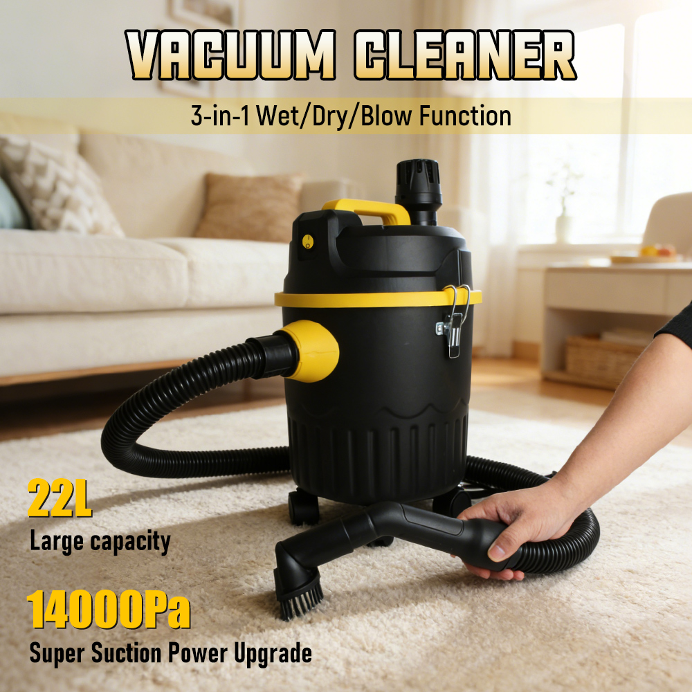 Industrial Vacuum Cleaner 3000W - เครื่องดูดฝุ่นแบบเปียกและแห้ง 22 ลิตร 3 in 1
