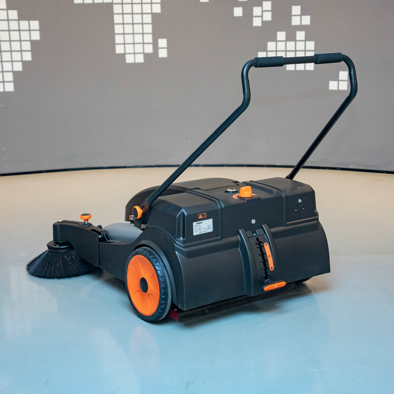 เครื่องกวาดพื้นแบบเข็นมือขนาดเ - Floor Sweeper Machine Manual บทวิจารณ์และราคา