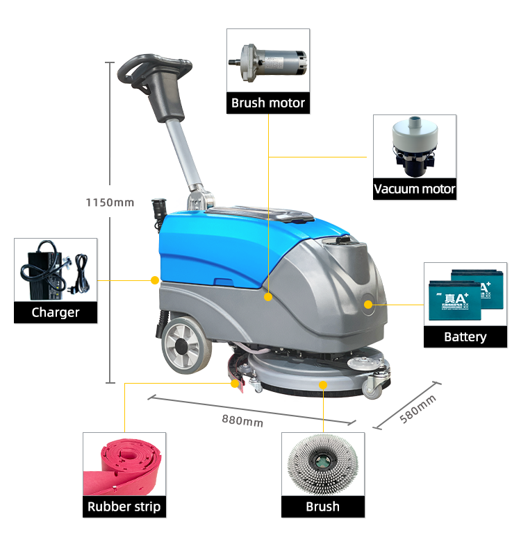 เครื่องกวาดพื้นแบบเดินตาม Shuo - Floor Scrubber Machine Walk Behind บทวิจารณ์และราคา