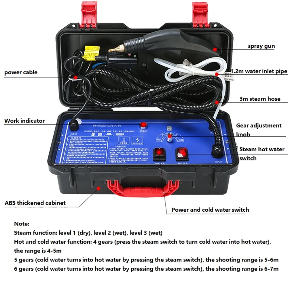 เครื่องทำความสะอาดไอน้ำเชิงพาณ - Steam Cleaner Commercial 3000W บทวิจารณ์และราคา