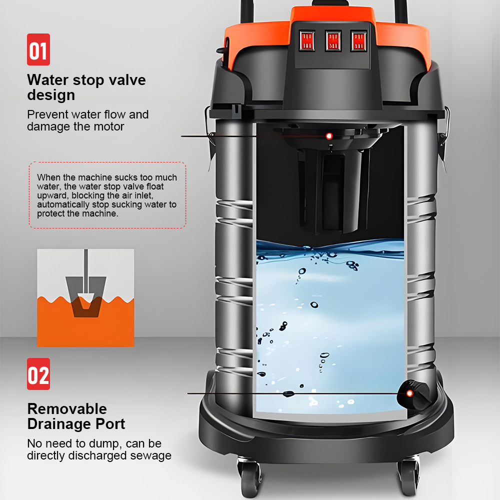 เครื่องดูดฝุ่นแบบเปียกและแห้ง  - Wet Dry Vacuum 60L บทวิจารณ์และราคา